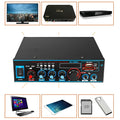 Black recording Bluetooth power amplifier with 50W+50W output for home and car audio systems