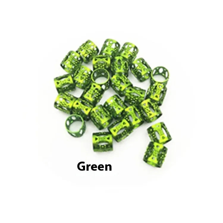 30 pack iron hollow tube hair rings for African twist braids in assorted colours