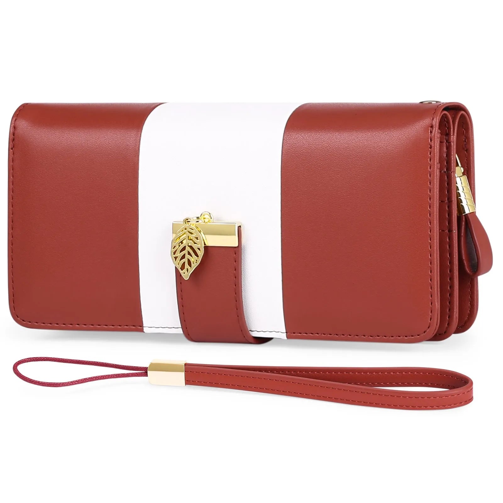 Midnight black anti-theft clutch bag with lock opening, shown open to reveal microfiber lining.