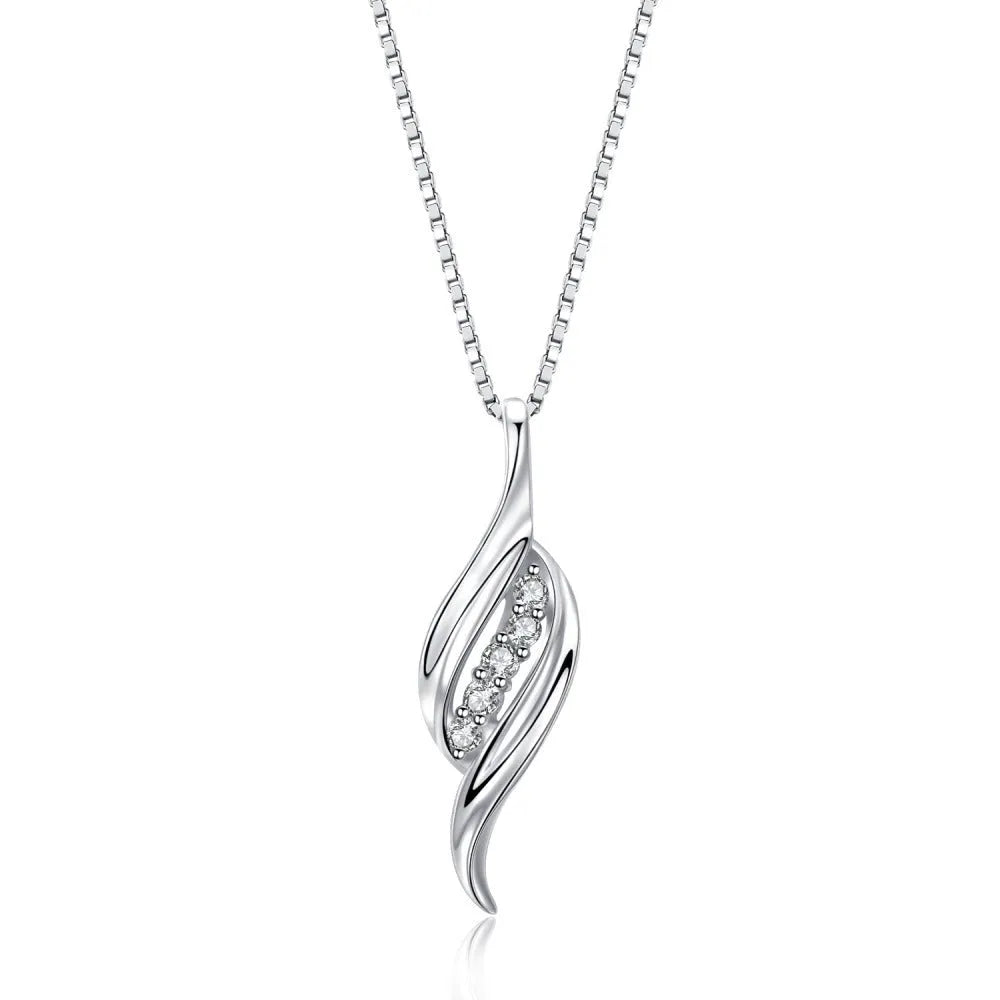 Women's 925 silver conch style clavicle chain necklace white gold electroplate colour platinum DY140001