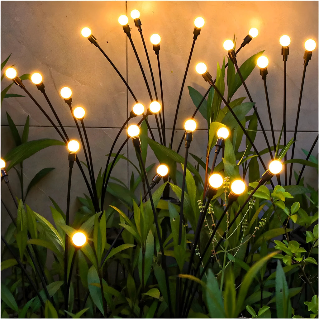 Solar-powered LED ground lamp with stainless steel spike for garden pathway lighting