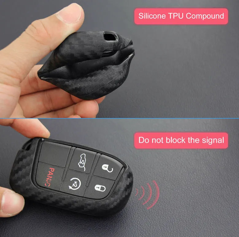Silicone protection case for Dodge Chrysler Fiat car remote keys with large buckle