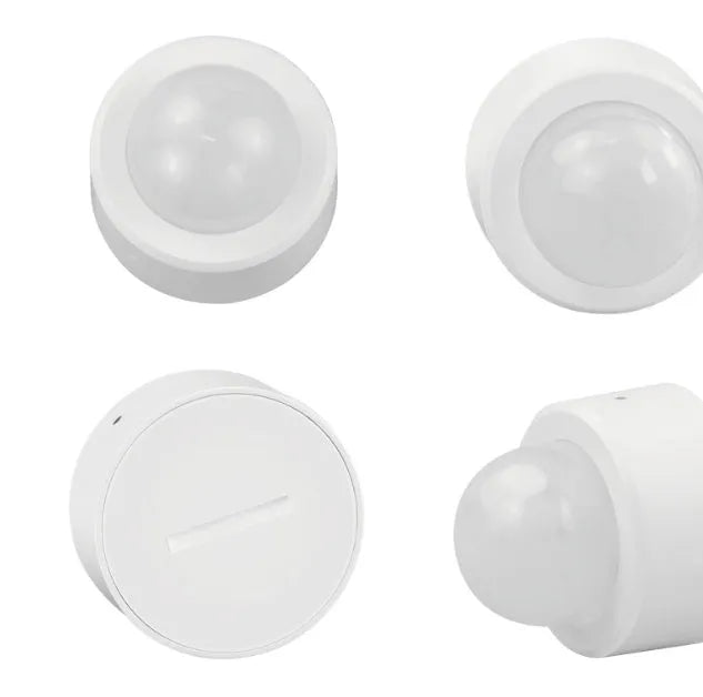 White ZigBee 3.0 infrared body sensor for wireless home automation with 120° detection angle