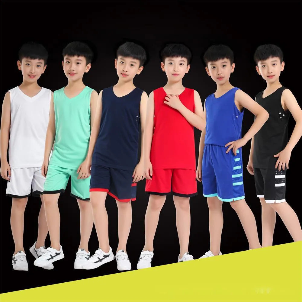 Breathable black and white sports vest and trousers set for basketball training.