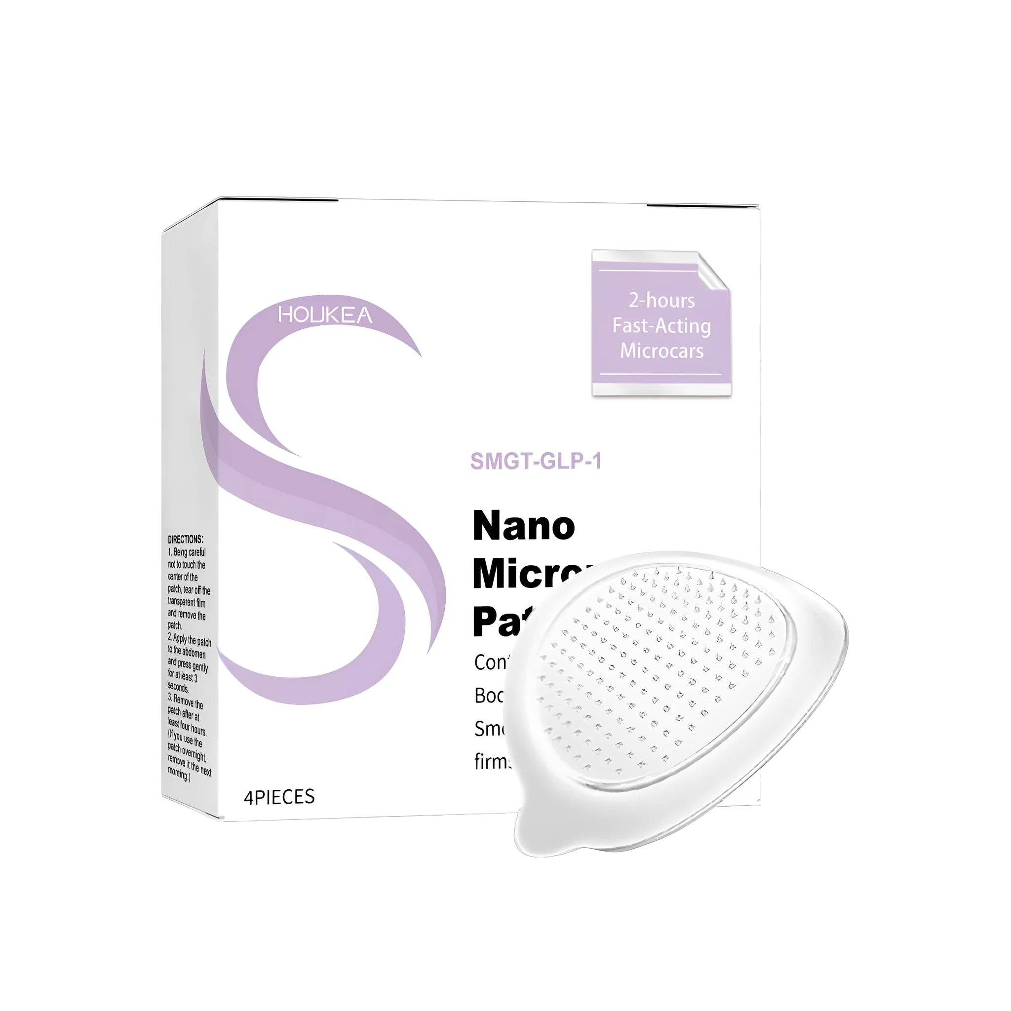 Four nano microneedle nursing patches with ginger, mugwort and peptide ingredients