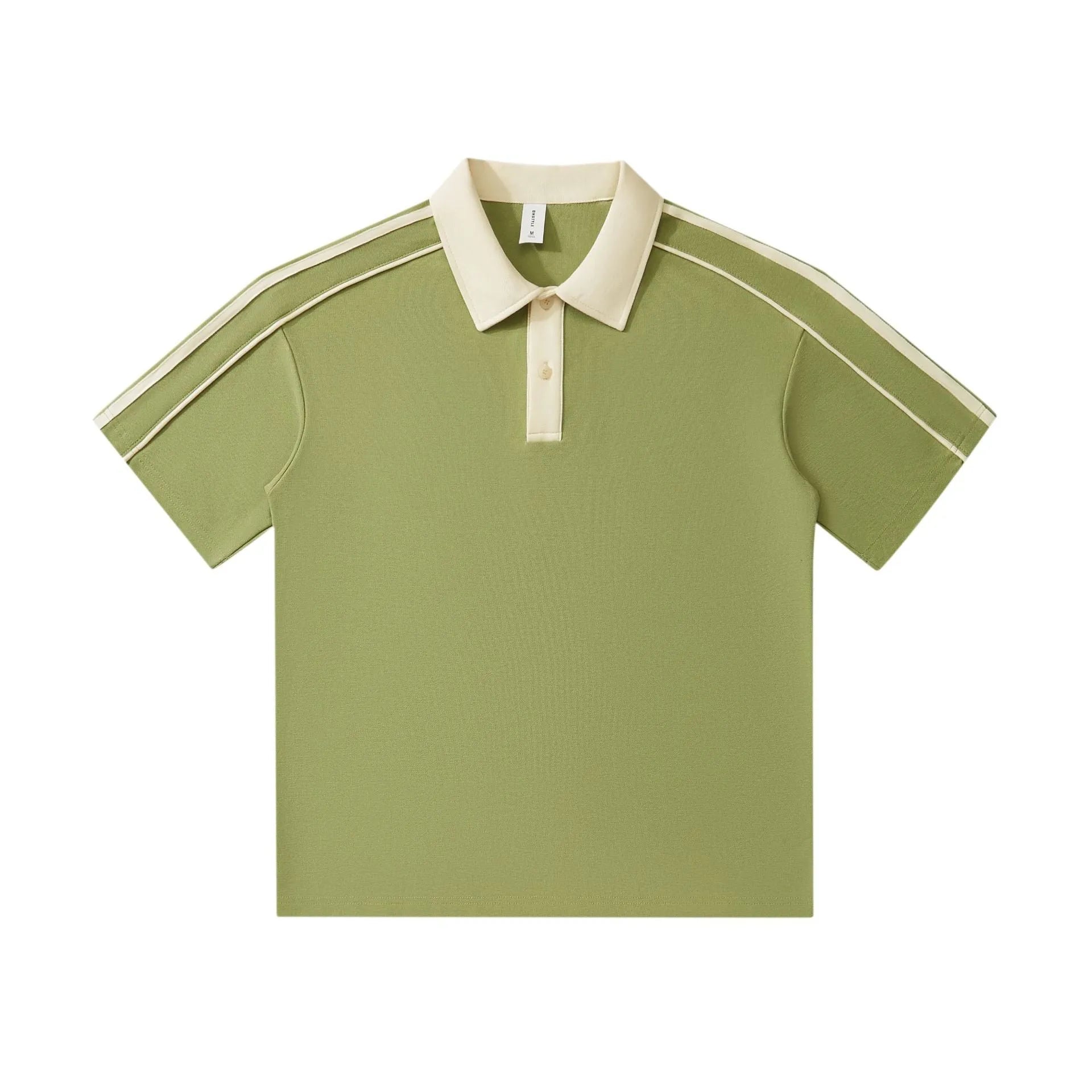 Casual lapel short sleeve T-shirt in cotton blend with loose drop shoulder fit, available in multiple colours