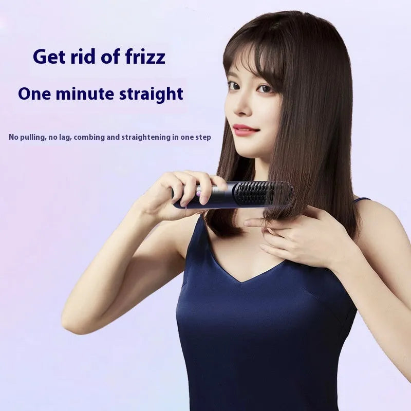Portable charging negative ion hair comb in white, dark blue or grey colours