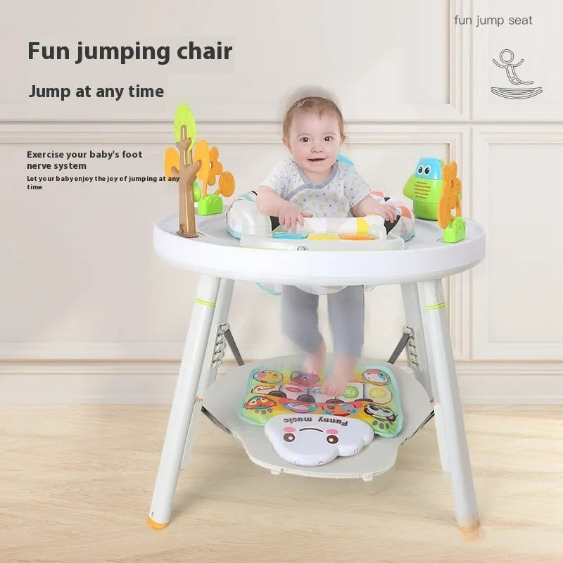 Three-in-one baby jumping chair with bouncing gymnastic rack in Yaya duck design with musical cushion