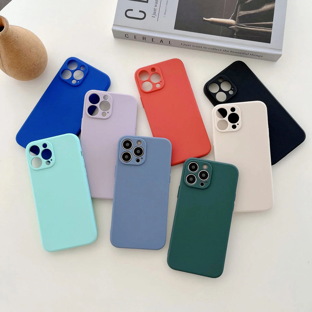 Fine hole frosted TPU straight edge phone case for iPhone 16 Pro in black back view