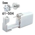 Disposable ear piercing gun with built-in crown stud in 316L stainless steel with zirconium inlay