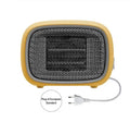 Green, white or yellow mini ceramic heater with compact design for small space heating