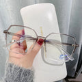 Women's fashion flat glasses with clear AC lens and transparent plate frame in black option