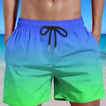 Men's gradient colour 3D digitally printed sport shorts in mesh cloth material