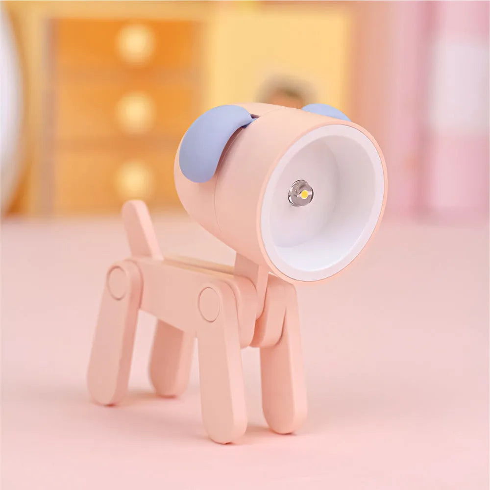 Creative handmade LED mini night lamp with PVC shade in cartoon style, battery operated with button switch
