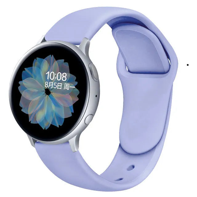 Samsung Galaxy Active 2 silicone watch strap with reverse buckle in multiple colours
