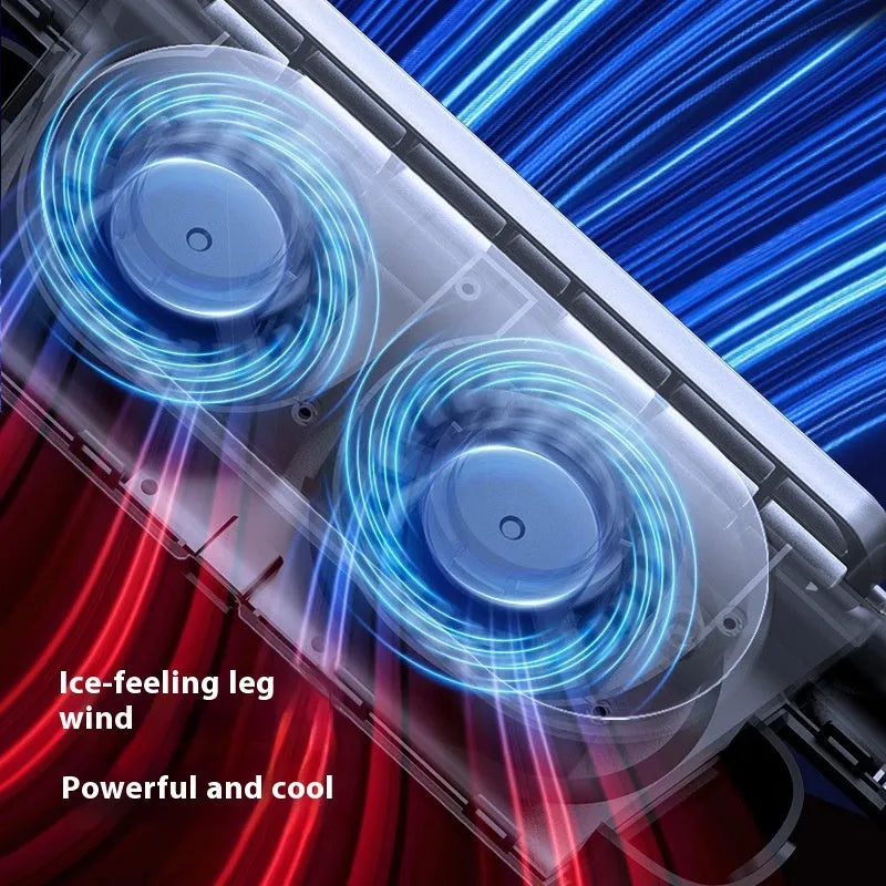 USB car fan in black, white, or beige with brushless motor and three speed buttons