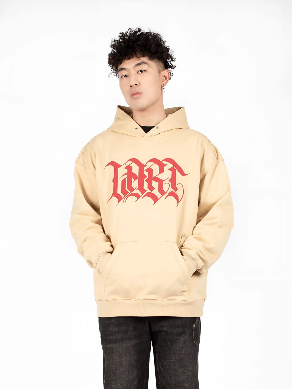 Yi Guo couple casual loose cotton hoodie in autumn weight, available in black blue and camel colours