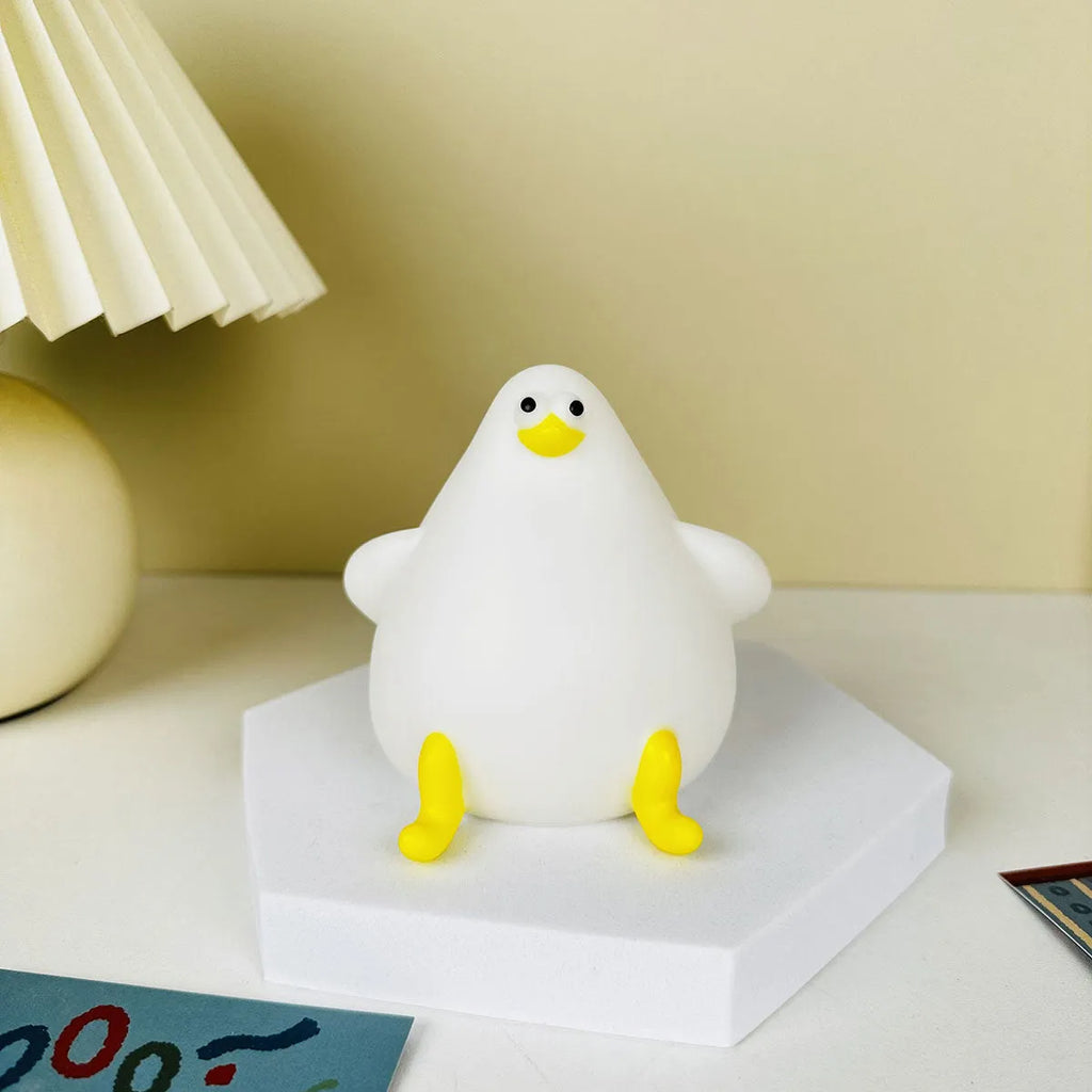 Cartoon silicone seagull night light with USB charging for kids bedside