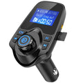 Car FM transmitter with Bluetooth and AUX, 1.3-inch monochrome screen, ABS plastic body