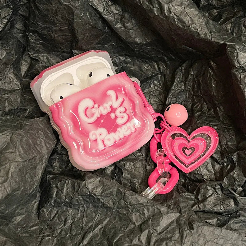 Pink silicone back cover for AirPods charging case, compatible with AirPods 1/2, Pro, 3, and Pro 2