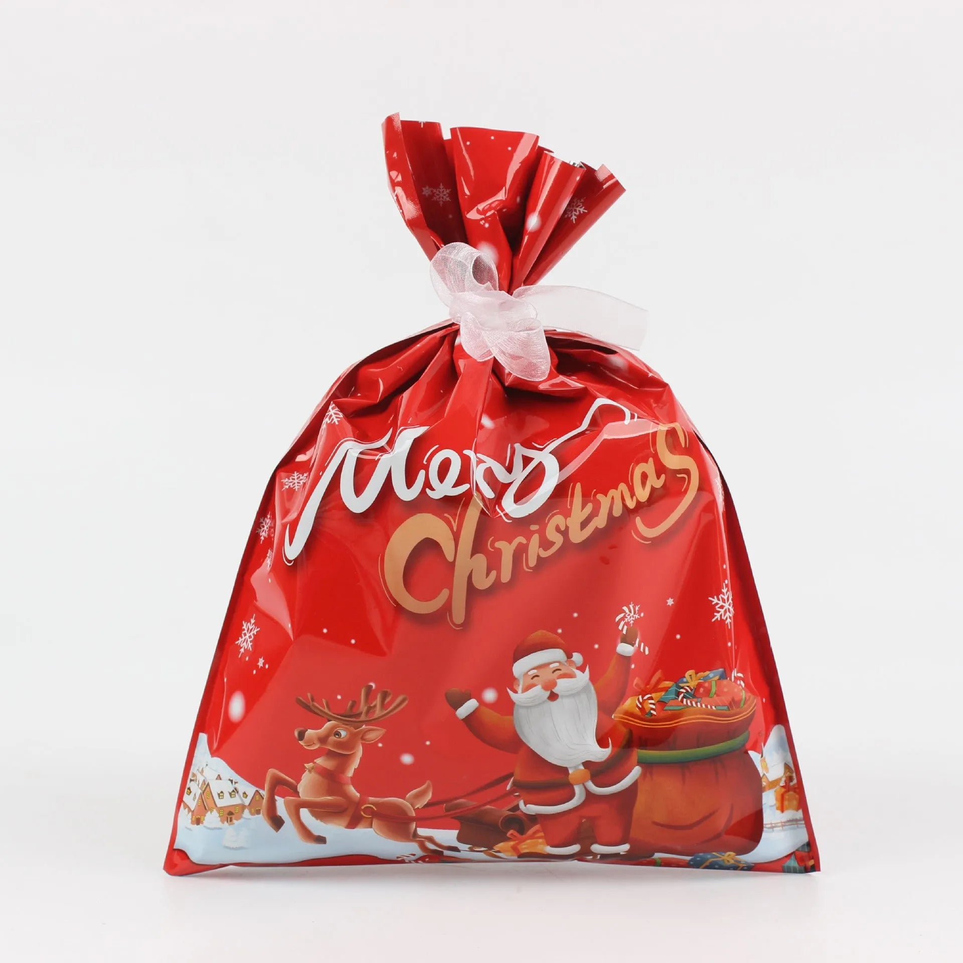 Christmas gift tying packing machine bag OPP aluminium PE 24x32cm sky blue design on white background