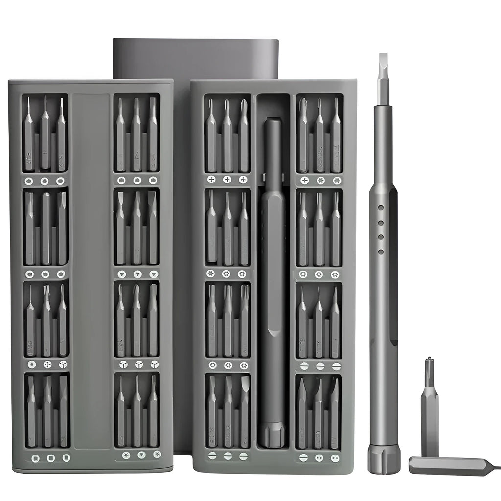 49-piece magnetic precision screwdriver set with cross and one-word heads for electronics repair