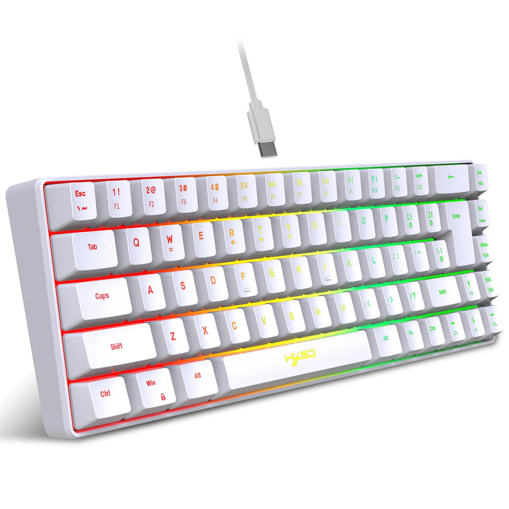 Mechanical feeling membrane gaming keyboard 68 keys wired ABS black compact 31cm