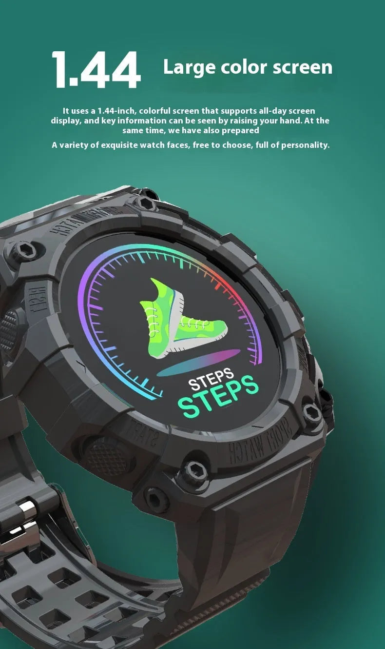 Spaceman Round FD68S smart bracelet with large colour TFT screen on wrist, smart reminder display