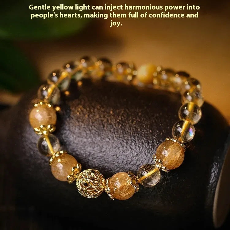 Women's artificial crystal retro bracelet with electroplated finish in yellow gold or amethyst colour options