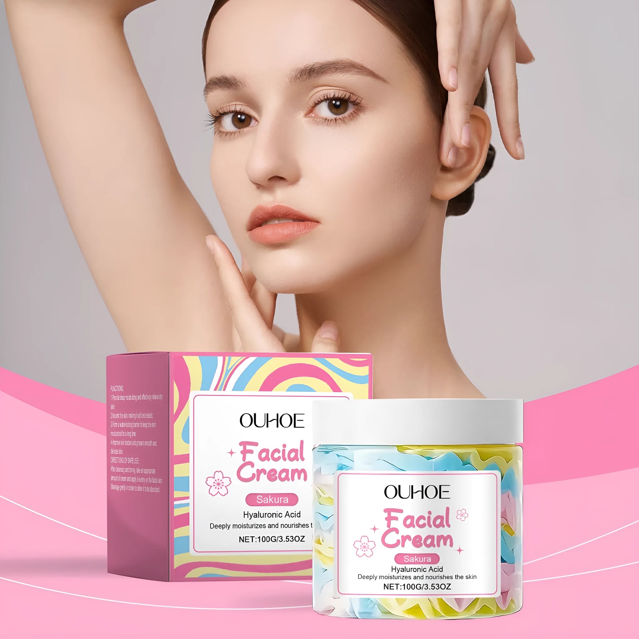 Sakura Butter Cream 100g nourishing face moisturiser in compact jar for dry sensitive skin