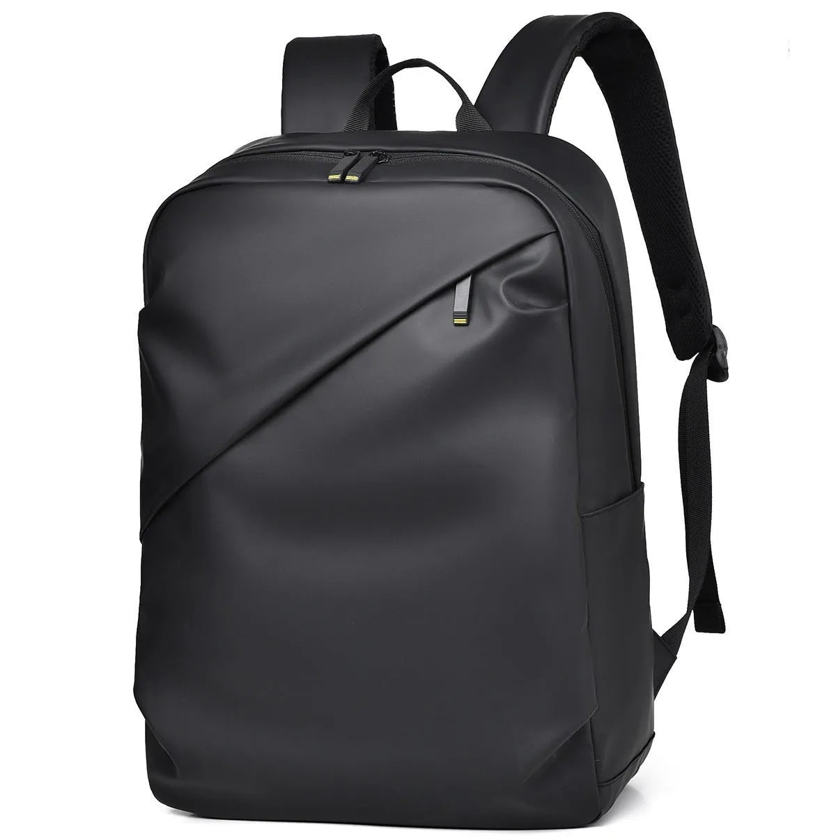 Large capacity waterproof backpack for men in simple design with PU leather construction