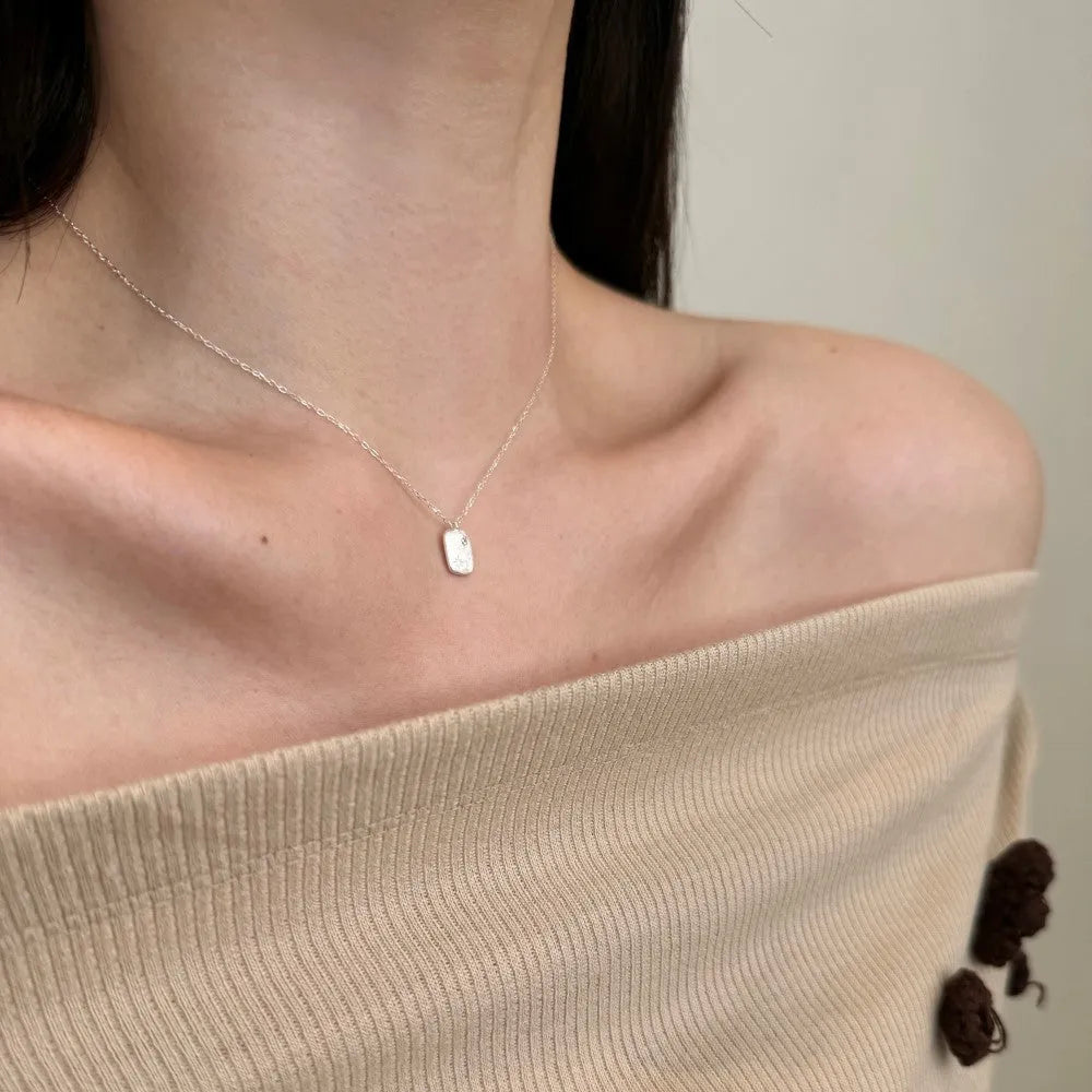 925 silver clavicle chain necklace for women electroplated finish silver colour DY190905-S-S-WH