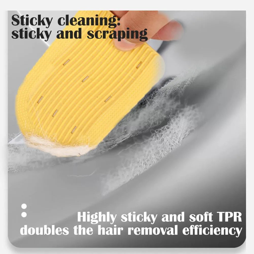 Soft silicone foldable pet hair brush in green, blue and yellow, used for grooming cats and dogs
