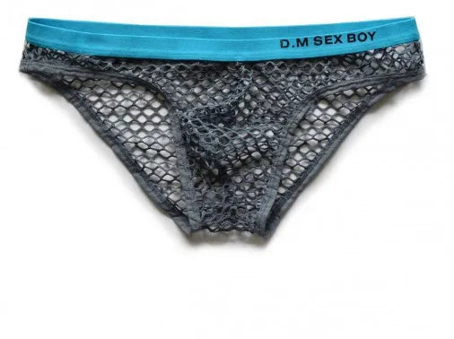 Large mesh breathable low waist briefs with personalised letter detail in rose red colour