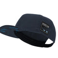 Wireless Bluetooth audio baseball cap in navy blue with built-in stereo headphones for music and calls