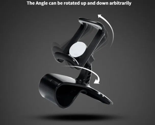 Rotating phone holder with 360-degree rotation and adjustable tilt, black colour