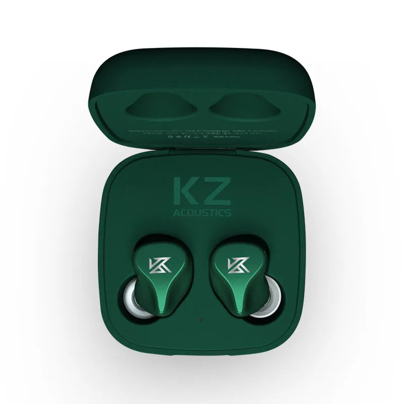 Z1 wireless Bluetooth in-ear headphones in black and green colour options on a white background.