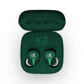 Z1 wireless Bluetooth in-ear headphones in black and green colour options on a white background.