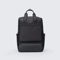 Black Oxford cloth computer backpack with 20-35 litre capacity and polyester lining