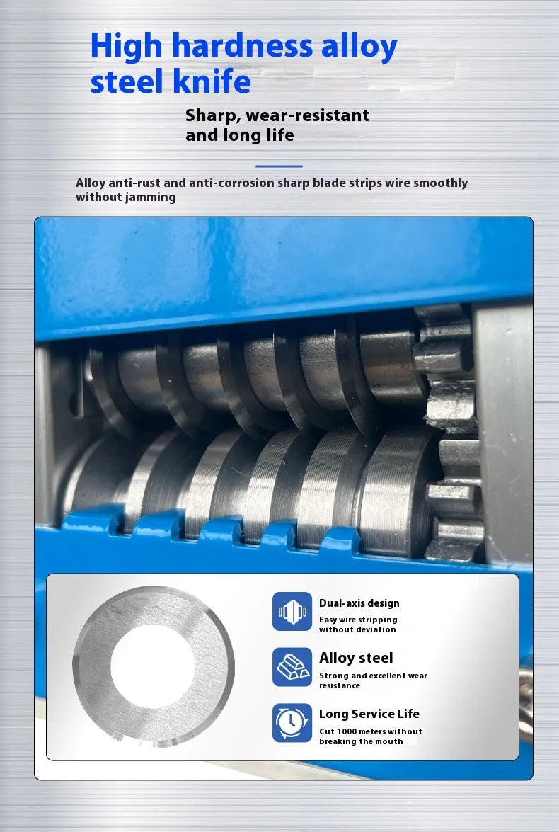 SD-017 manual wire stripping machine for 0.5-17mm diameter wires with compact tool dimensions