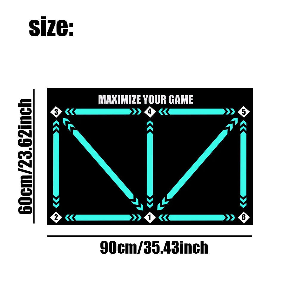 Football training mat in cushion colour for indoor skill practice with rubber construction
