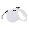 Automatic telescopic traction rope for pets in ABS plastic, 140x168mm, available in multiple colours including Footprint Black and Dog Head Sky Blue