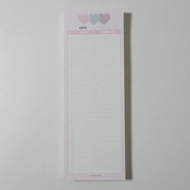 Vertical double-sided B5 half-size notepad for English vocabulary learning in blue, pink, or purple