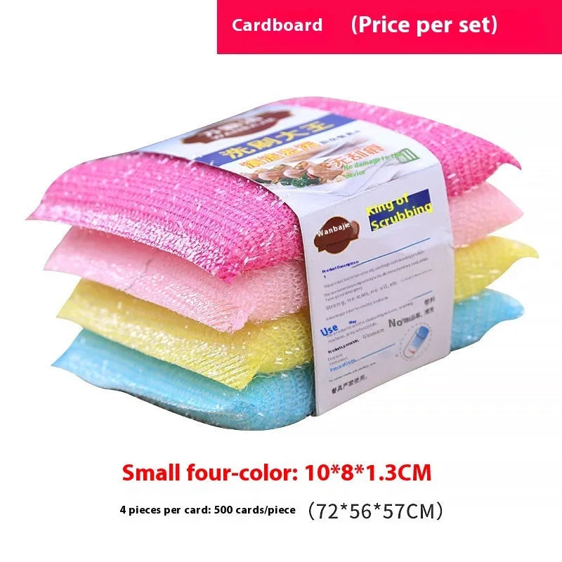 Fine stripe dishwashing sponge mop in macaron mixed colours showing pinstripe fabric texture and compact design