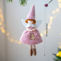 White or pink Christmas angel skirt felt pendant ornament for tree decorations