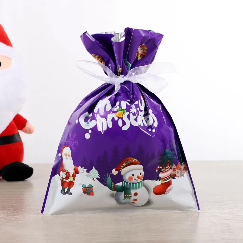 Christmas gift tying packing machine bag OPP aluminium PE 24x32cm sky blue design on white background