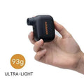 Black mini electric bicycle pump with USB charging cable and waterproof storage bag