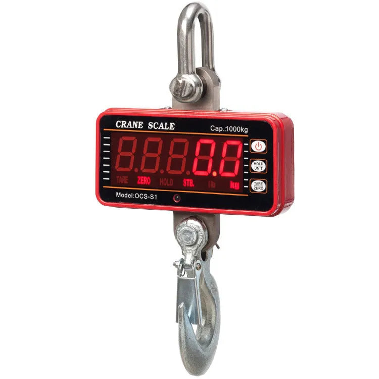 Orange electronic crane scale with digital display for 500kg industrial weighing