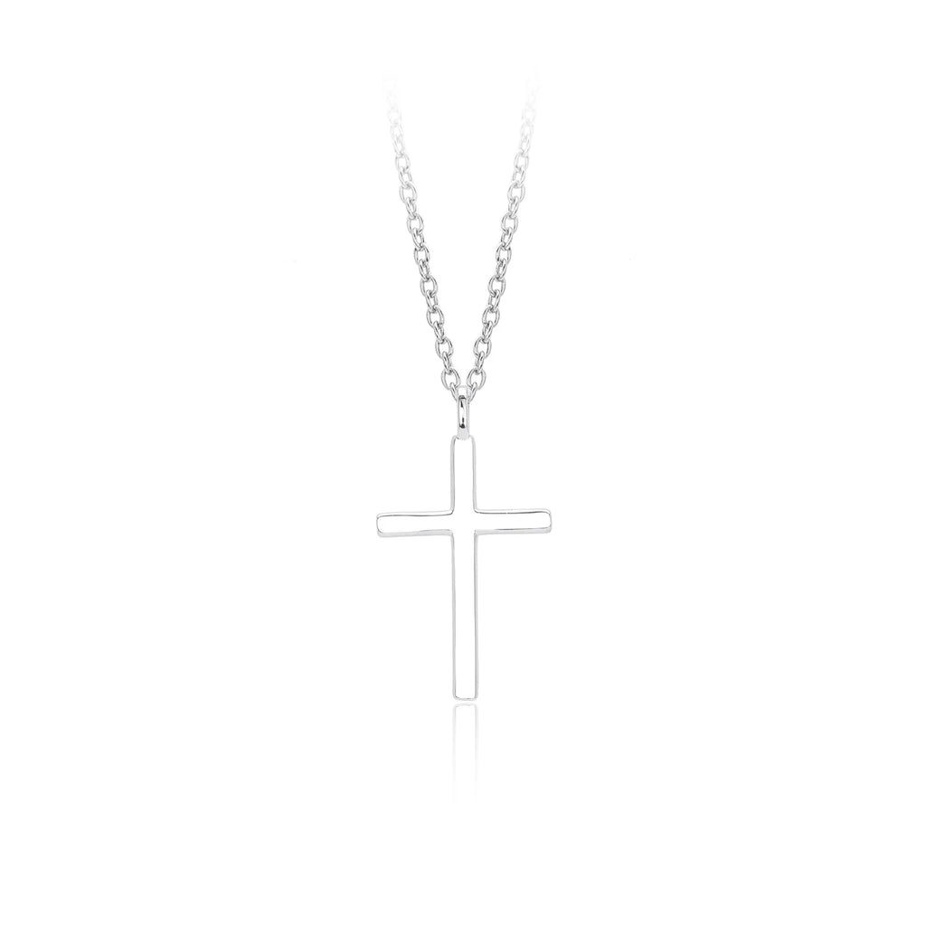 S925 sterling silver necklace with simple cross pendant on adjustable 41-50cm chain