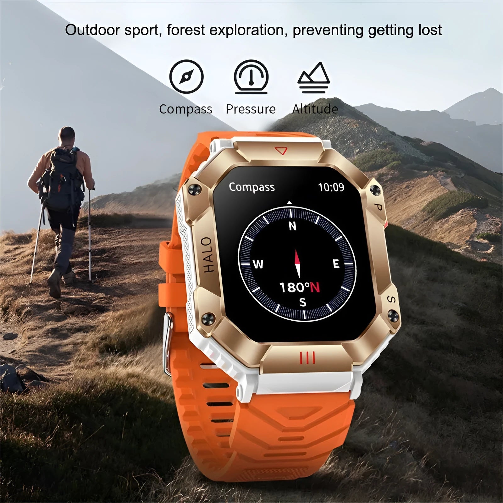 Android GPS smart watch for women with titanium alloy case showing multiple strap colour options